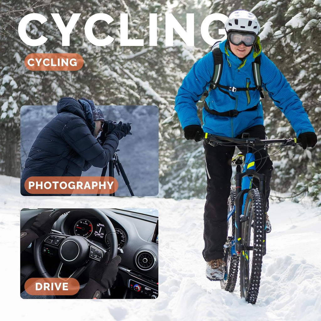 Heated Glove Liners for Men Women,Rechargeable Electric Battery Heating Riding Ski Snowboarding Hiking Cycling Hunting Thin Gloves Hand Warmer (Silicone Grip Liner, X-Small/Small)