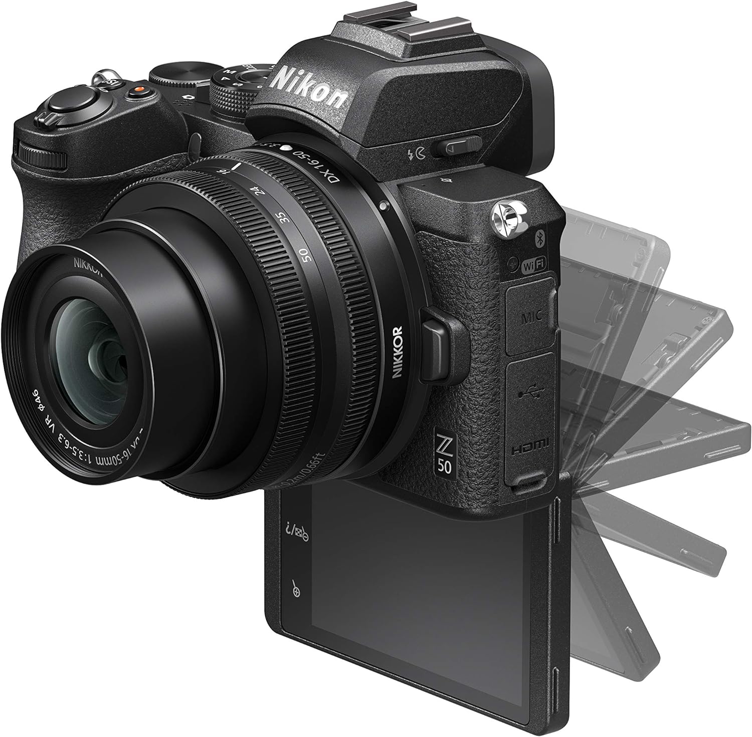 Nikon Z50 + Z DX 16-50mm + Z DX 50-250mm Mirrorless Camera Kit (209-point Hybrid AF, High Speed Image Processing, 4K UHD Movies, High Resolution LCD Monitor) VOA050K002