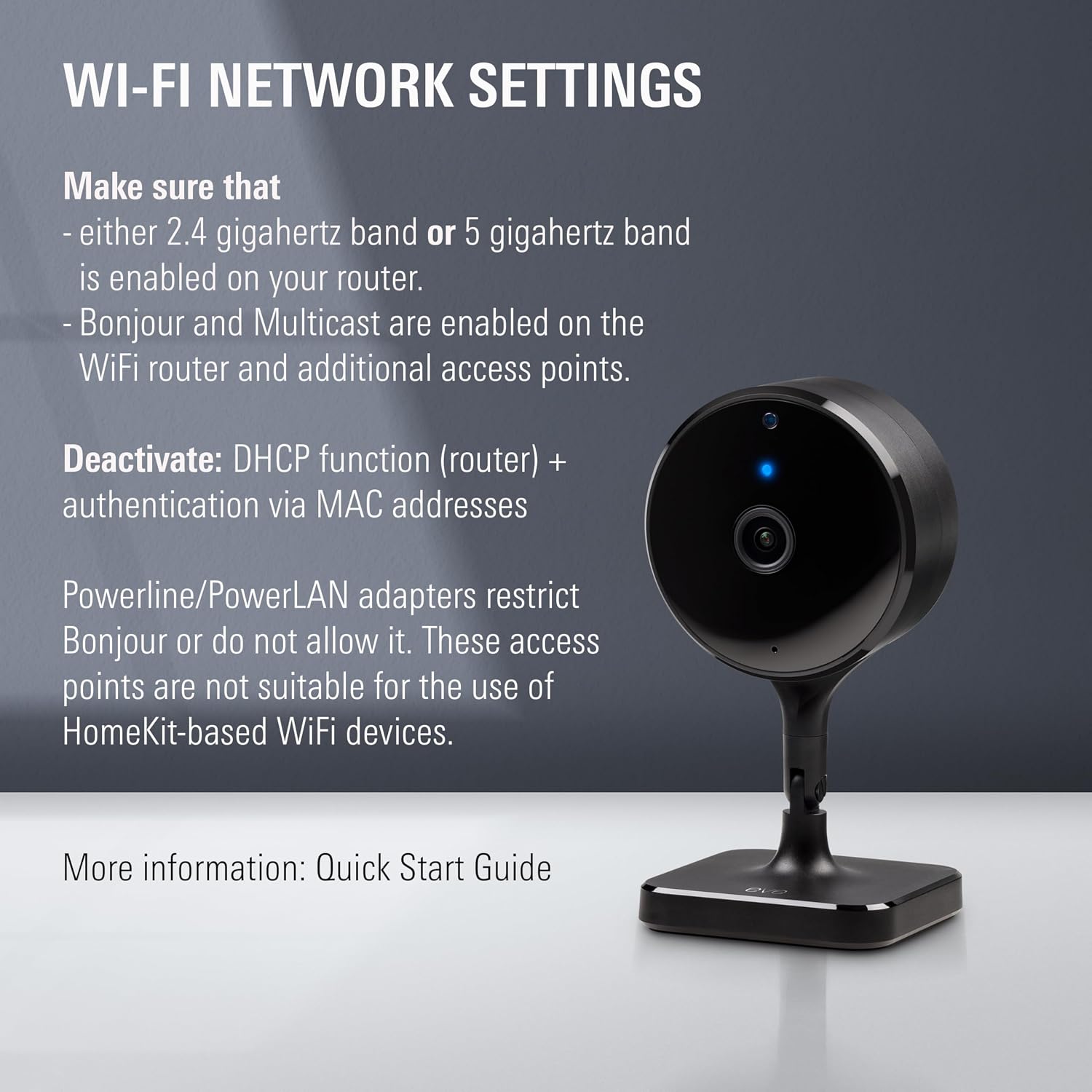 Eve Cam (Apple Home) – Smart Indoor Camera, 1080p Resolution, Wi-Fi, 100% Privacy, HomeKit Secure Video, iPhone Notifications, Microphone & Speaker, Night Vision, Flexible Installation
