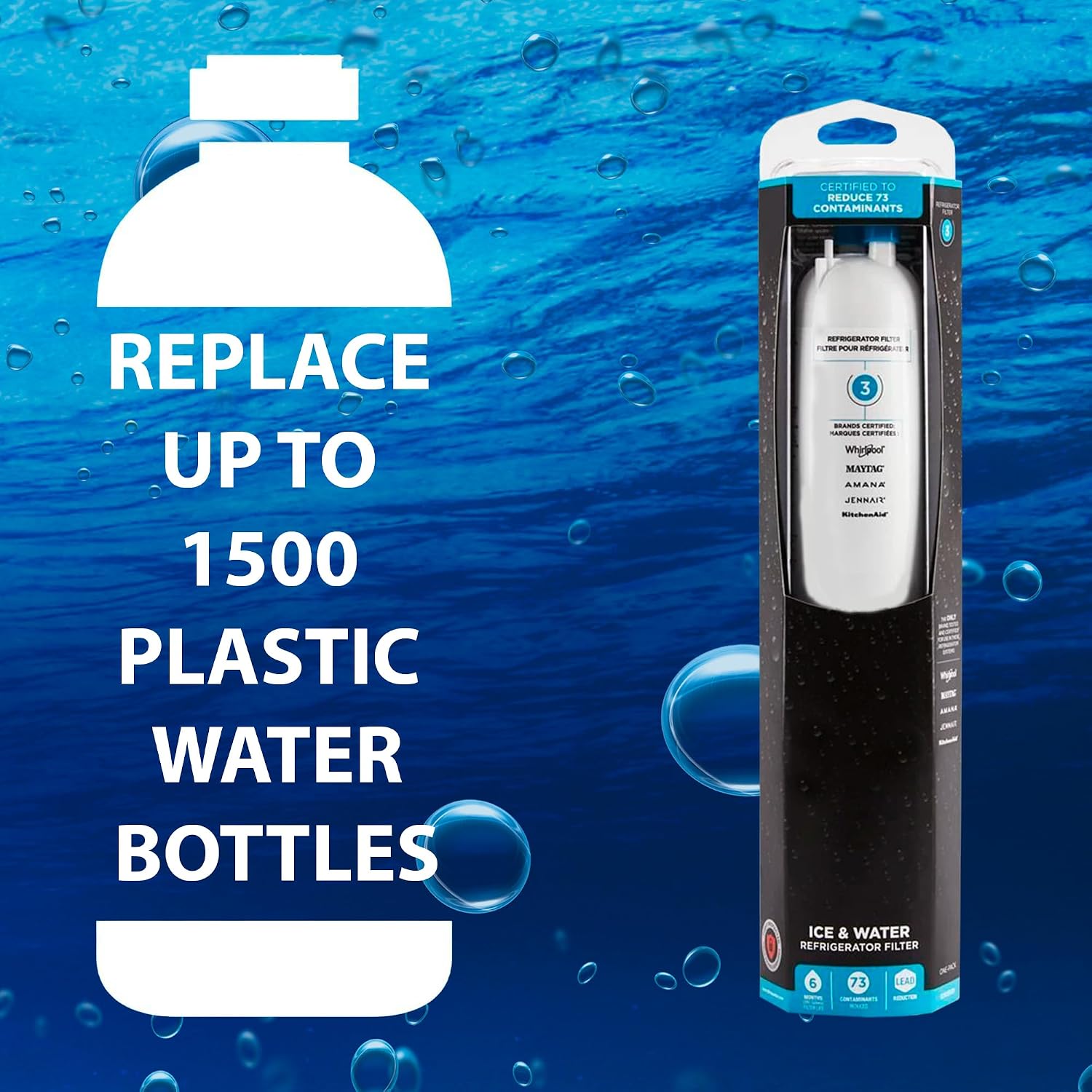 US-Based Supplier – Pack of 2 Genuine OEM Thermador Bosch 00750673 REPLFLTR20 refrigerator water filter NSF certified to remove 66 contaminants
