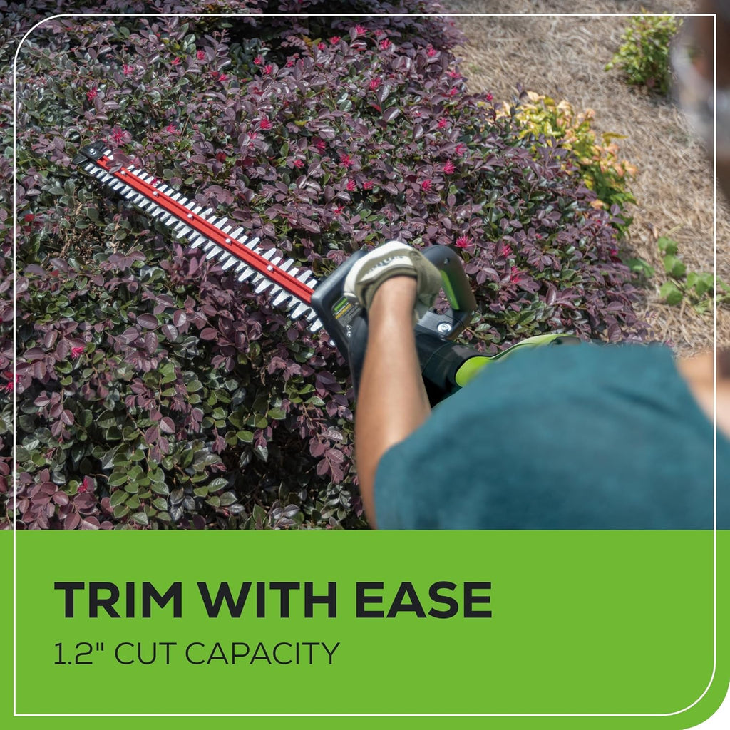 Greenworks 80V 26' Brushless Hedge Trimmer with 2.0Ah Battery and 2A Charger