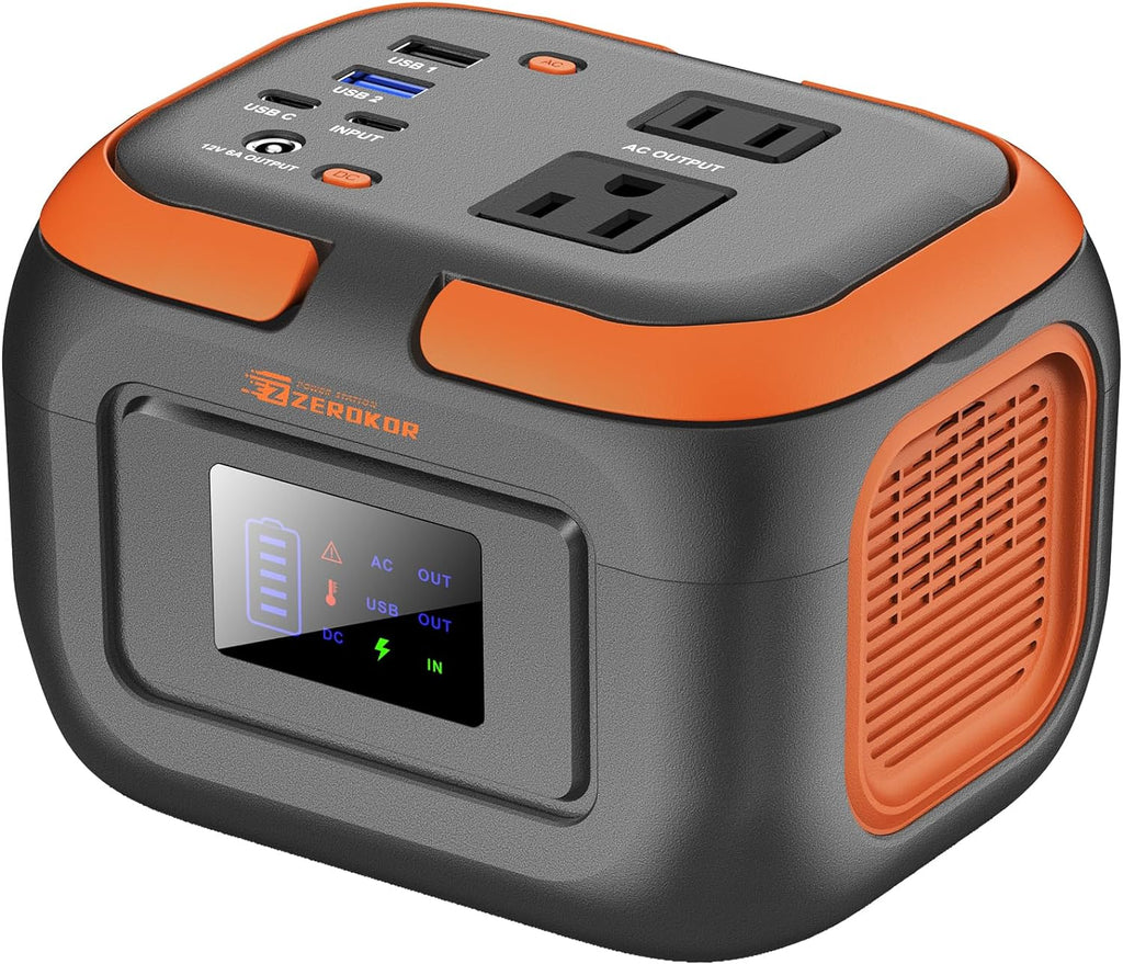 300W Portable Solar Generator Power Station, Small Camping Power Bank with Foldable 40W Solar Panel Bundle, 110V Portable Power Pack with AC Outlet for Camping Outdoor Home Use