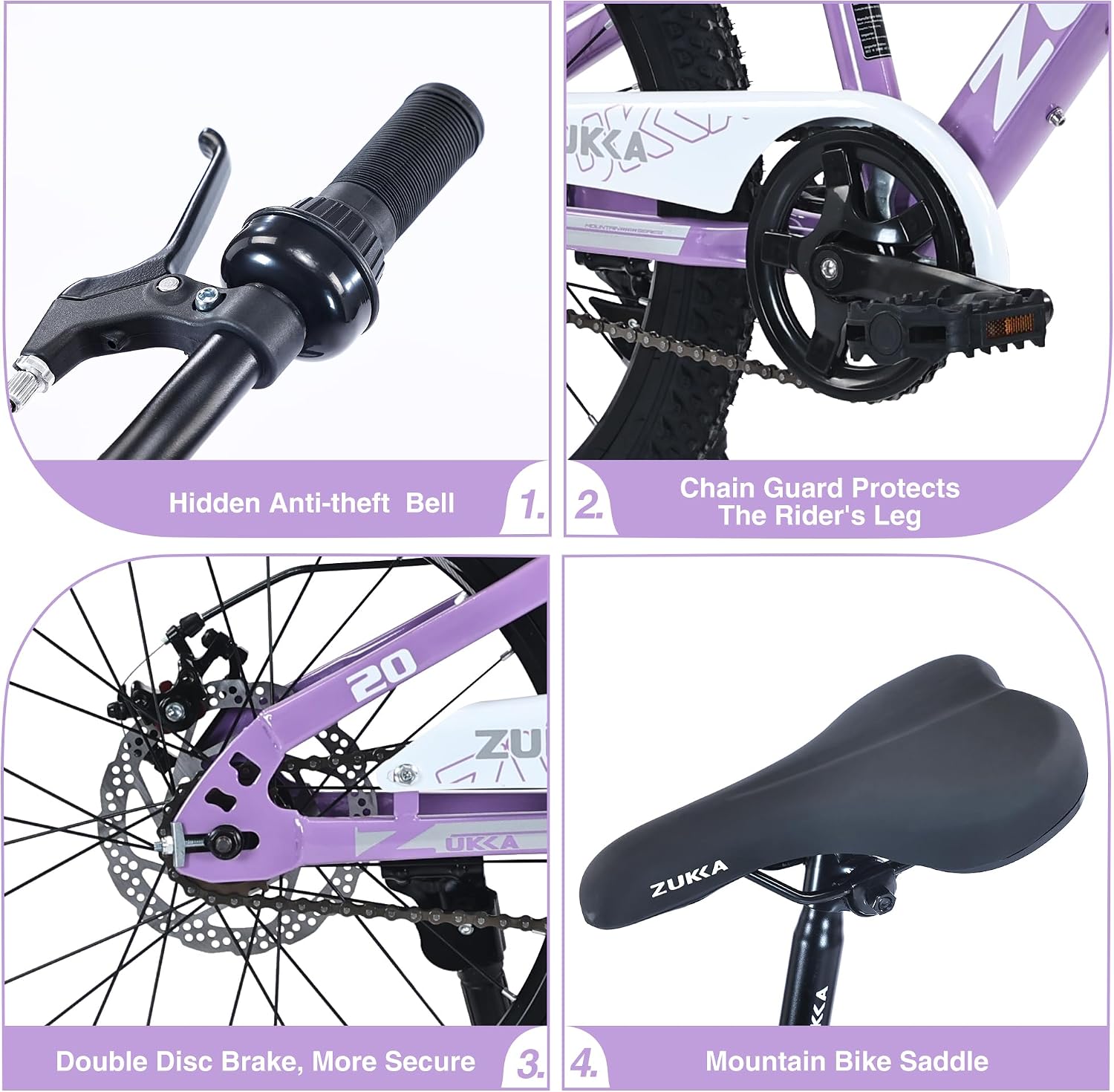 Kids Mountain Bike, 20 24 Inch Kids Bike for Boys Girls Age 7-12 Years, High Carbon Steel Bicycle, Suspension Fork, Dual Disc Brakes, Single Speed, Multiple Colors