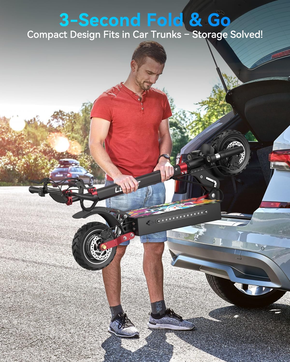 T88 Electric Scooter for Adults, 1500W Motor Max 31 MPH & 40 Miles Range, 10' Off-Road Pneumatic Tires, Dual Suspension & Disc Brakes, NFC & Password Unlock, Heavy Duty Foldable Scooter