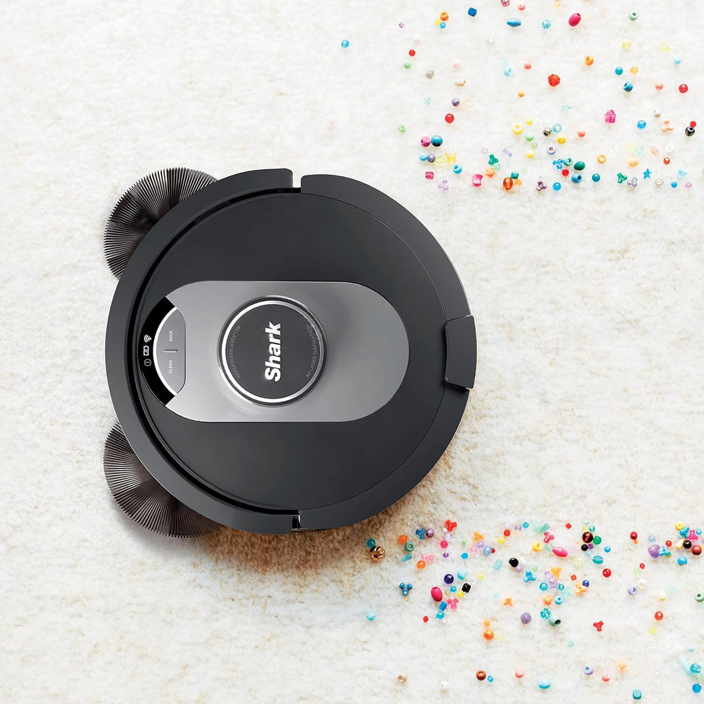SHARK AV2501AE AI Robot Vacuum with XL HEPA Self-Empty Base, Bagless, 60-Day Capacity, LIDAR Navigation, Perfect for Pet Hair, Compatible with Alexa, Wi-Fi Connected Black, RV2502AE (Renewed)