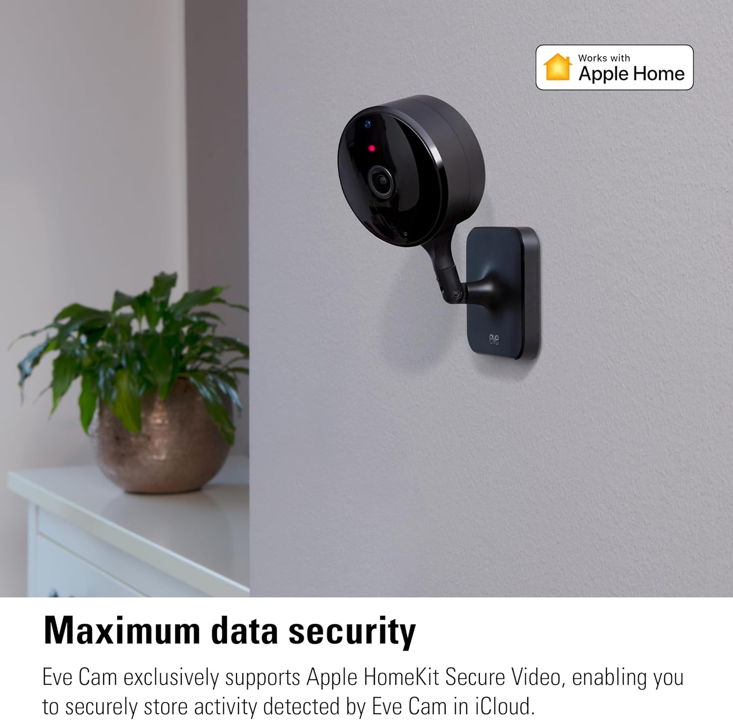 Eve Cam (2 Pack, Apple Home) – Smart Indoor Camera, 1080p Resolution, Wi-Fi, 100% Privacy, HomeKit Secure Video, iPhone Notifications, Microphone and Speaker, Night Vision, Flexible Installation