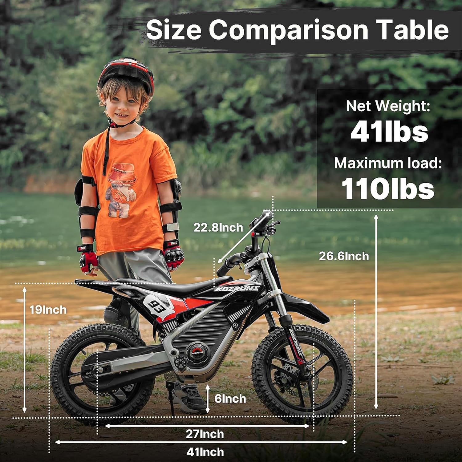 Electric Dirt Bike for Boys Girls Ages 5-10, 350W High Racing Competition Grade Motorcycle, Up to 18MPH 3 Speed Settings Balance Bike, 14IN Off-Road Tires Advanced Shock Absorption, Black