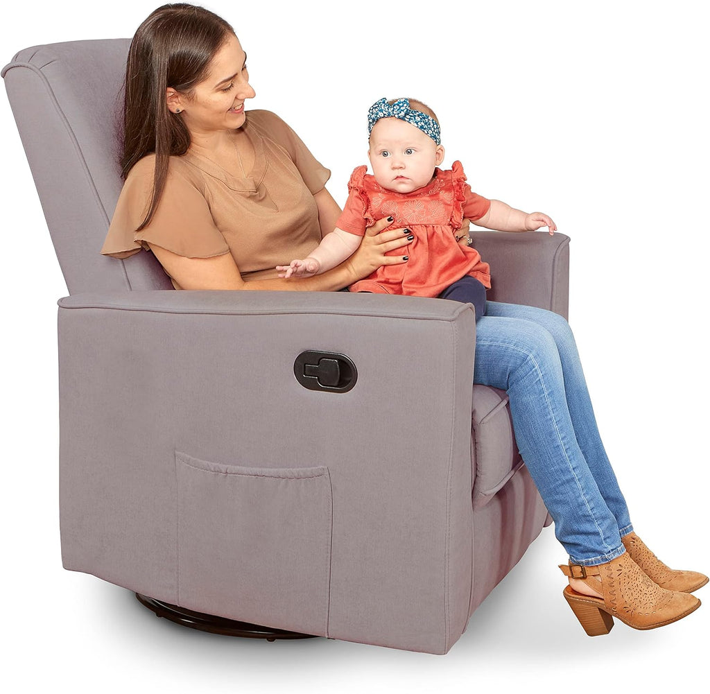 Evolur Raleigh Basic Glider, Recliner and Rocker in Lilac