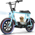 Caroma Peak 1200W/800W/500W Electric Scooter with Seat,16'×3' Fat Tire Ebike All-Terrain,Max 30Miles&20MPH Electric Scooter Adults,Electric Motorcycle Adults with Storage Basket for Pets&Cargo