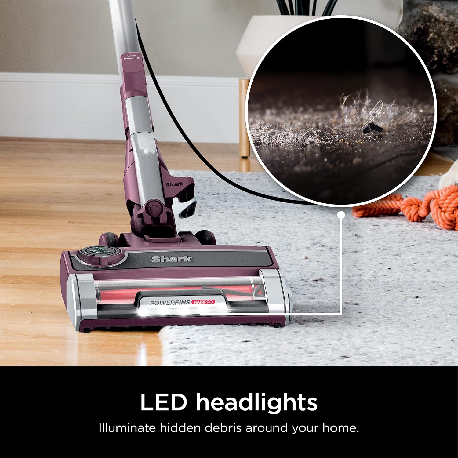 Shark HZ702 Ultralight PetPro Corded Stick Vacuum with PowerFins HairPro Odor Neutralizer Technology, Wine Purple