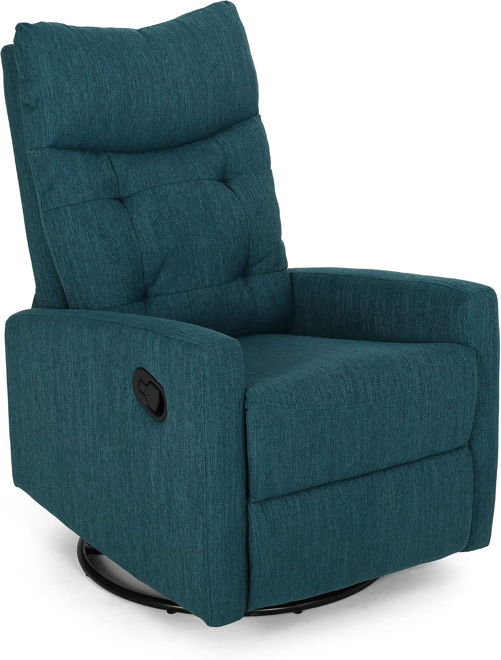 Christopher Knight Home Ishtar Glider Swivel Push Back Nursery Recliner, Teal, Black 35.75D x 25W x 39H in
