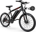 TotGuard Electric Bike for Adults, 26' Ebike with Peak 500W Brushless Motor, Electric Mountain Bike with 374Wh Removable Battery, 50 Miles Electric Bicycle with Suspension Fork, 21 Speed, LCD Display.