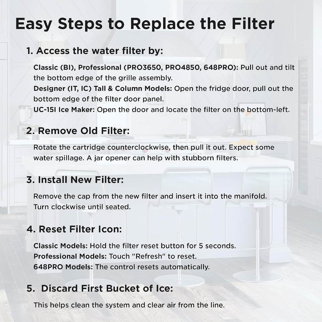 Sub-Zero Refrigerator Replacement Water and Air Filter Combo Pack 4204490 7007067