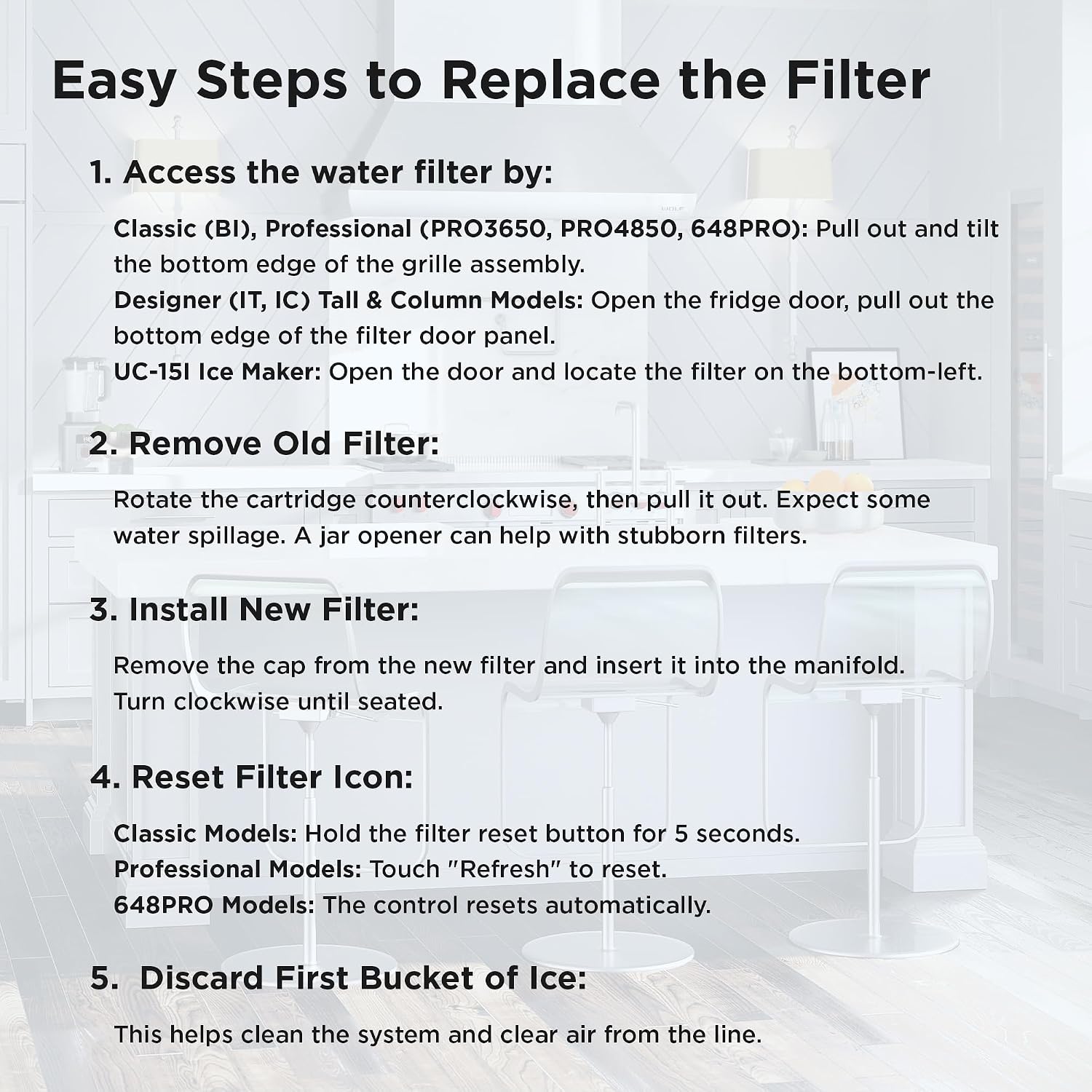 Sub-Zero Refrigerator Replacement Water and Air Filter Combo Pack 4204490 7007067