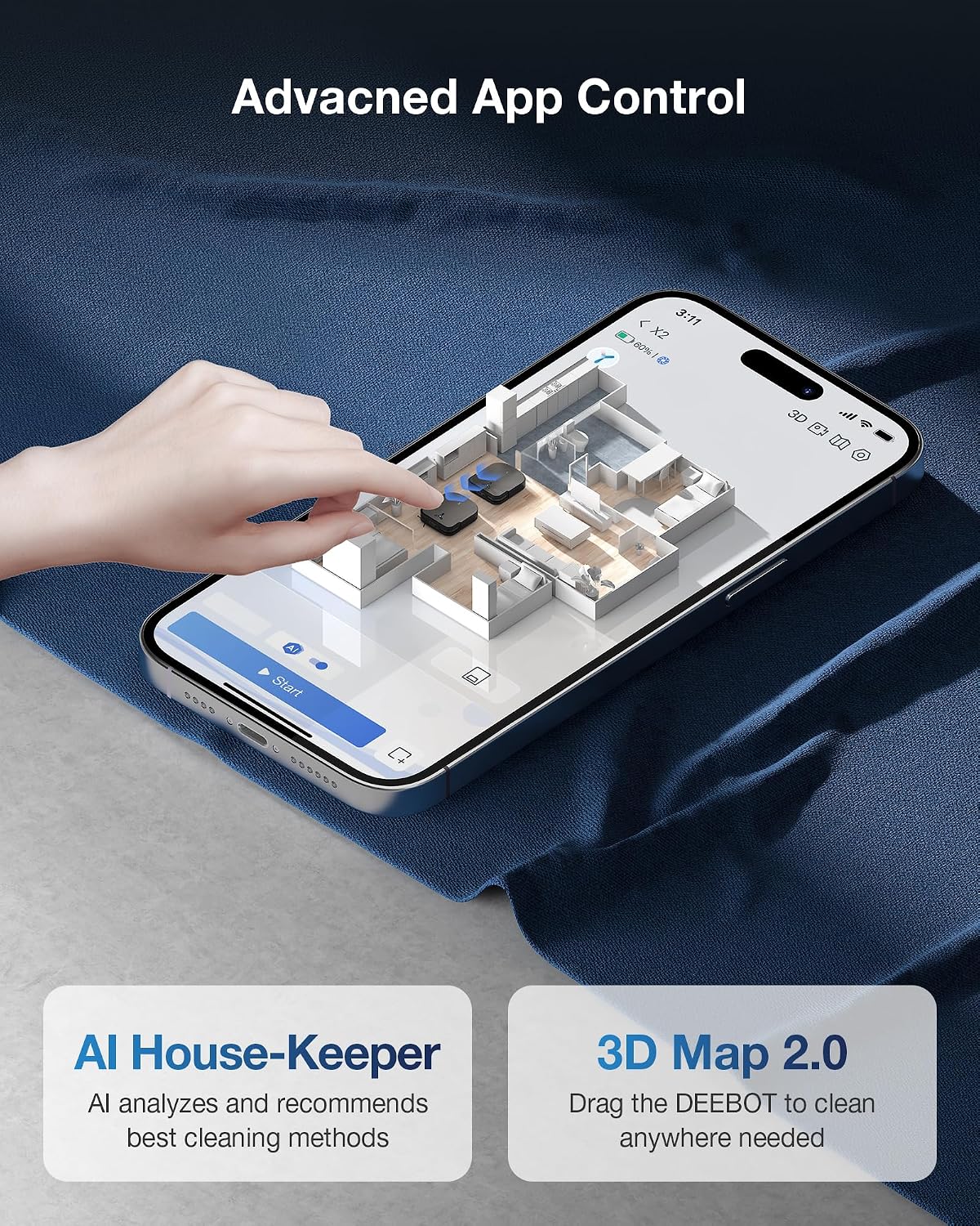 ECOVACS DEEBOT X2 Omni Robot Vacuum and Mop Cleaner
