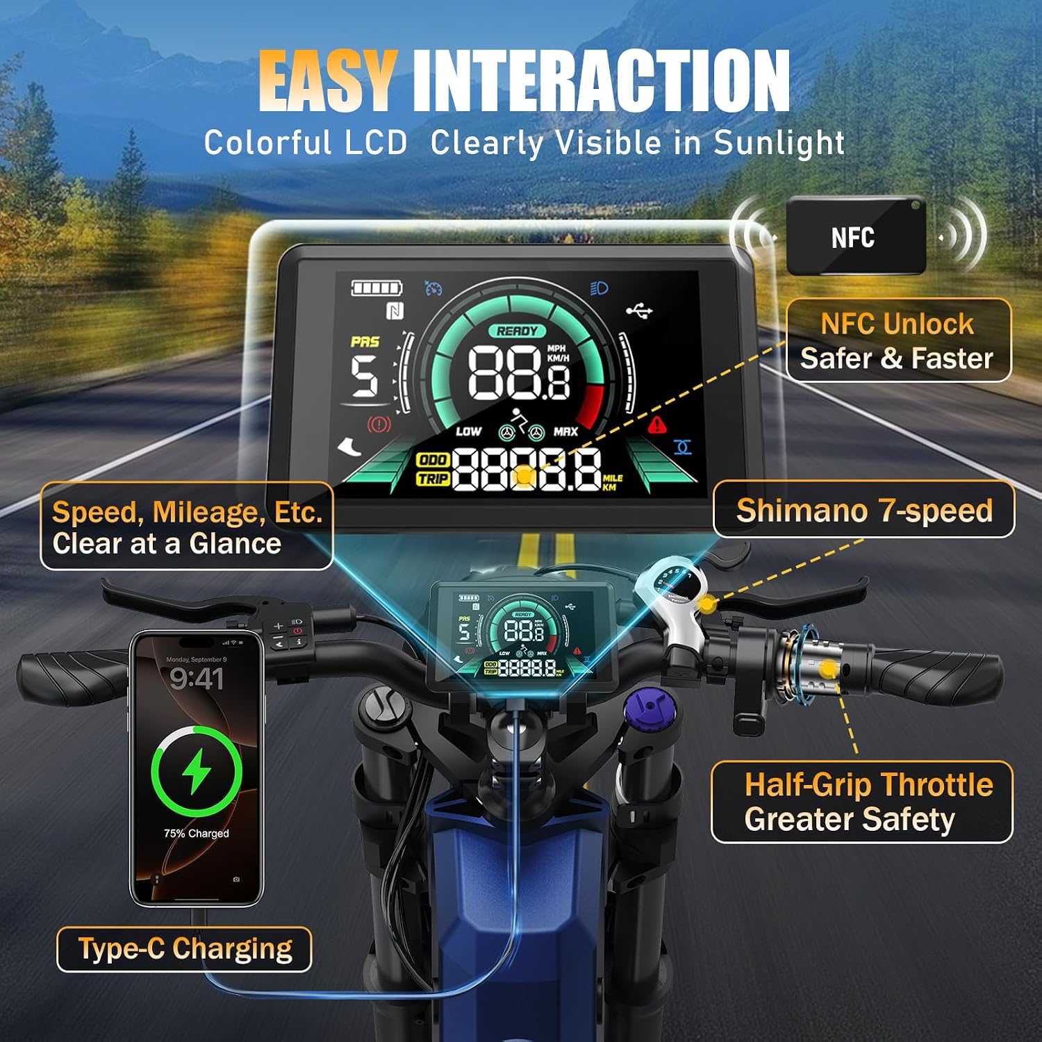 TESWAY X9 Ultra Dual Motor Ebike, 26' Fat Tire Full Suspension AWD Electric Bike for Adults, 4000W 43MPH 240NM, 60V 30Ah(Camo)/25Ah(Other) 120 Miles Long Rang
