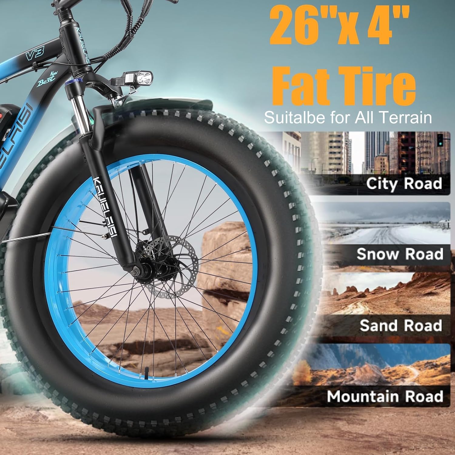 Electric Bike for Adults, 2000W Peak High Torque Motor, 48V 15Ah Removable Battery, 28MPH Max Speed, 26' Fat Tire, Dual Disc Brakes, Perfect for Mountain Hilly Commute & Outdoor Adventure