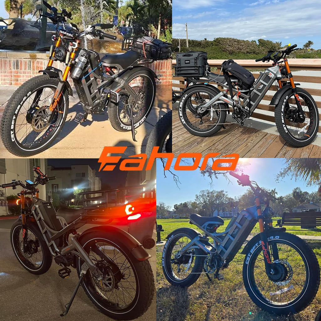 eAhora Romeo Pro 3 Electric Bike - [2026 Latest] 50MPH 5600W Dual Motor 60V 80AH 250Miles Long Range Ebike for Adults, 26' * 4.0 Fat Tire Fast Electric Mountain Bike Full Suspension Off-Road E-Bike