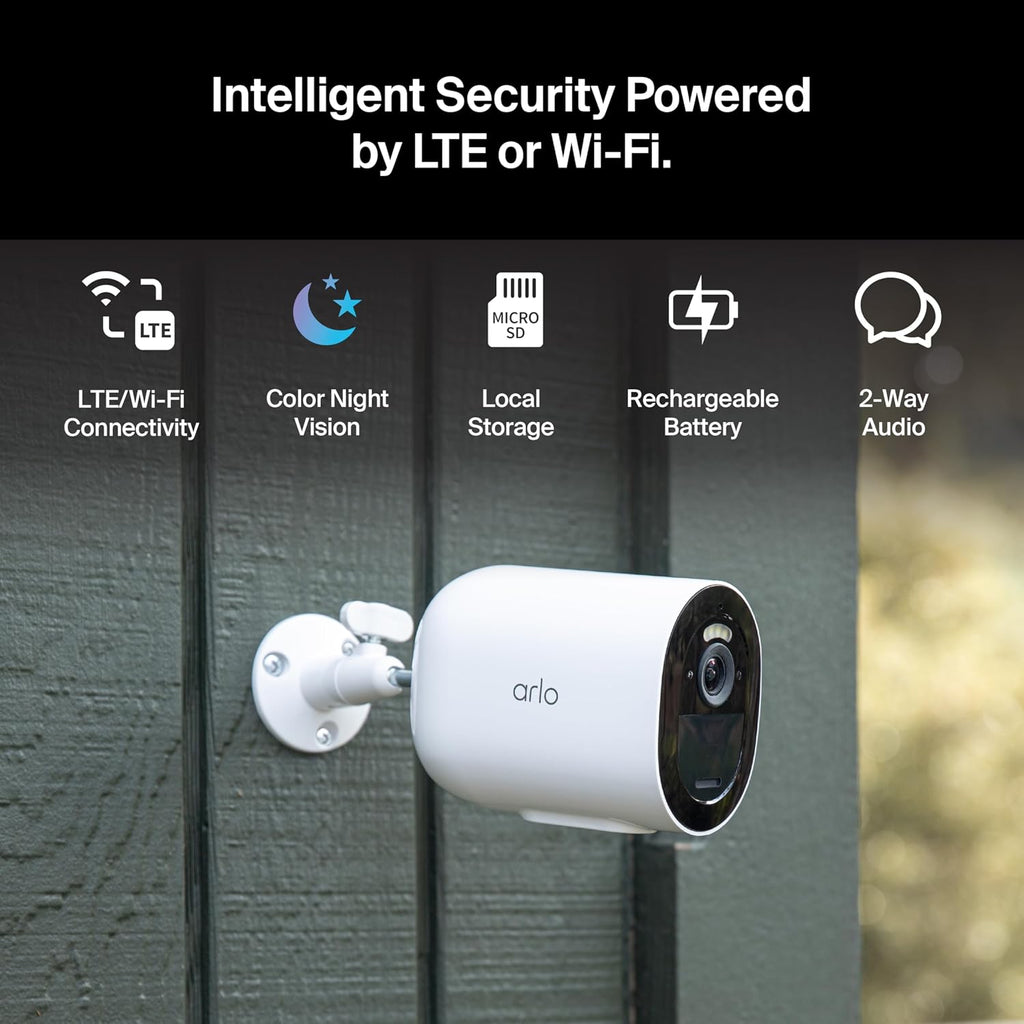 Arlo Go 2 1080p Cellular LTE Security Camera - Wireless Outdoor Camera, Removable Rechargeable Battery, Animal Detection, AI Event Captions, 2-Way Audio, SIM Card Sold Separately