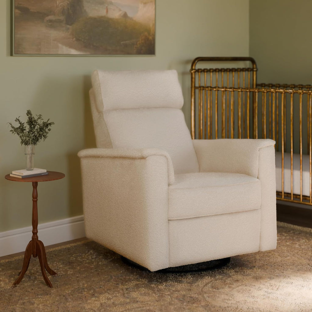 Namesake Willa Plus Power Glider Recliner w/Power Headrest in Performance Ivory Boucle, Water Repellent and Stain Resistant, Greenguard Gold and CertiPUR-US® Certified