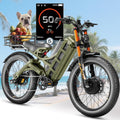 2026 eAhora Romeo Pro 3 Electric Bike for Adult, Peak 5600W Dual Motor, 50mph, 60V 80Ah Battery, 250 Miles Long Range, 26'*4.0 Fat Tire, Air Suspension, App, Commute, Delivery, All-terrian