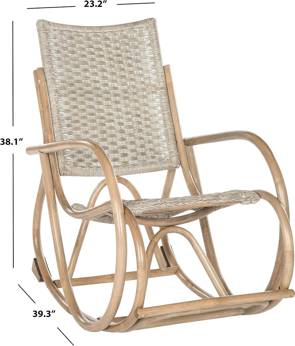 SAFAVIEH Home Collection Bali Antique Grey Rocking Chair