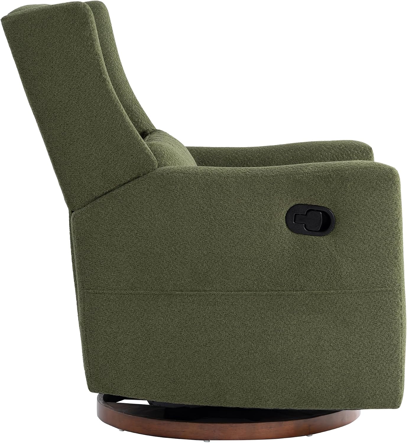 KISLOT Swivel Rocker Recliner Chair, Nursery Glider Recliner with Wood Base Manual Rocking Comfy Upholstered Fabric Reclining Single Sofa for Nursery Bedroom Living Room