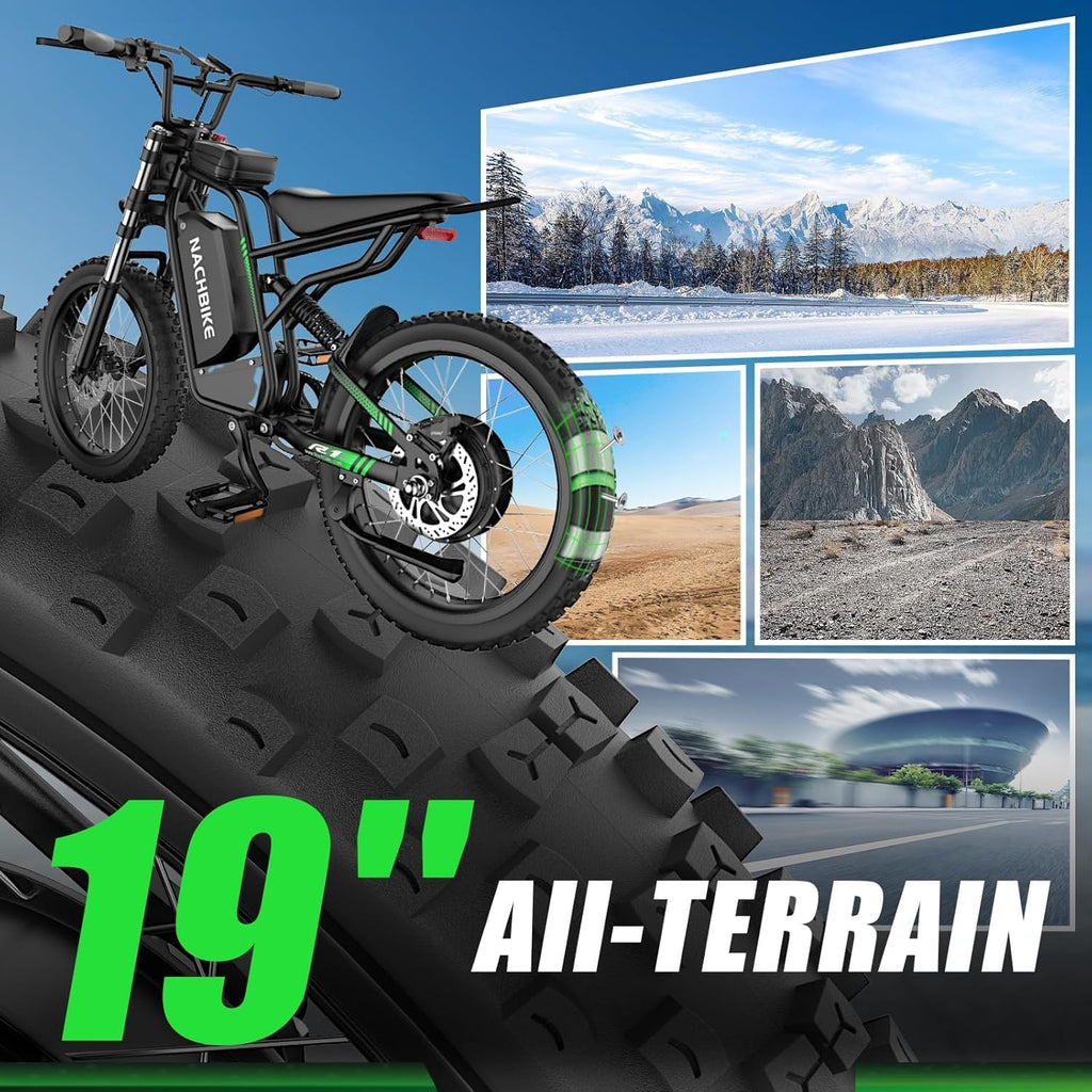 Electric Dirt Bike for Adults, 6000W Peak 40MPH Electric Bike with 60V 1200Wh Battery E Dirt Bike with Pedals 50Miles Max Range, 19'' Motorcycle Tires, Hydraulic Brakes&Full Suspension