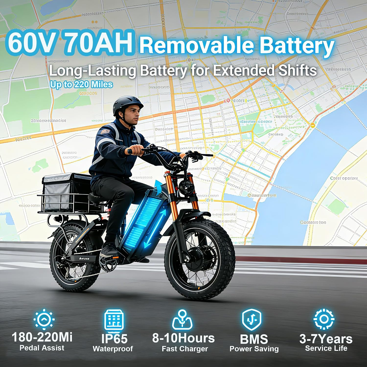 2026 Eahora 5400W Juliet Pro 2 Electric Bike for Adults 43MPH Dual Motor 70Ah Ebike 200Miles Long Range Electric Bicycle, 20'' Fat Tire Full Suspension Electric Mountain Bike for Commuting/Delivery
