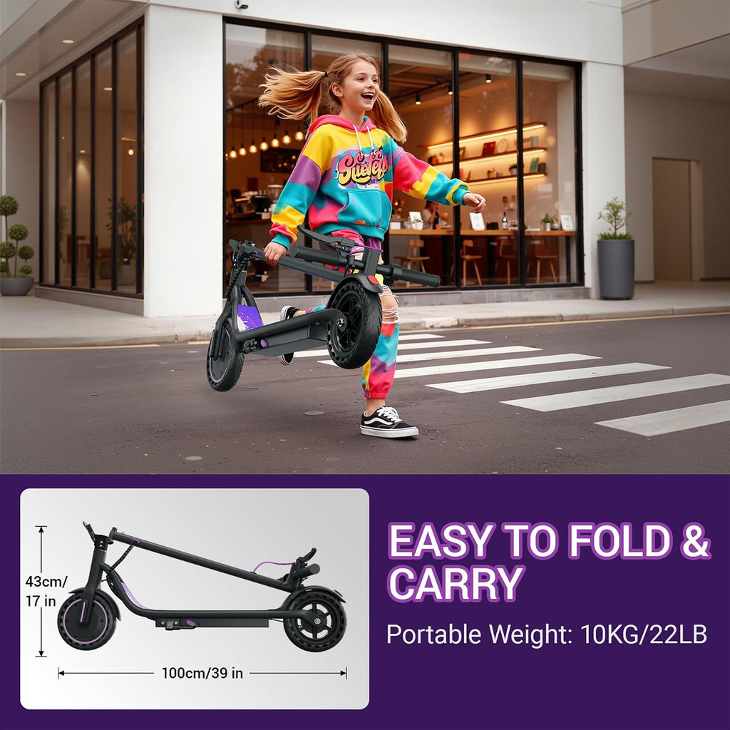 Aovowheel Electric Scooter for Adults, Folding E Scooter with 250W-500W Motor 16-24 Mph Top Speed, Max 15-60Miles Long Range,6.5''/8.5''/10''/14'' Solid Tires Commuting Scooters, Dual Brakes