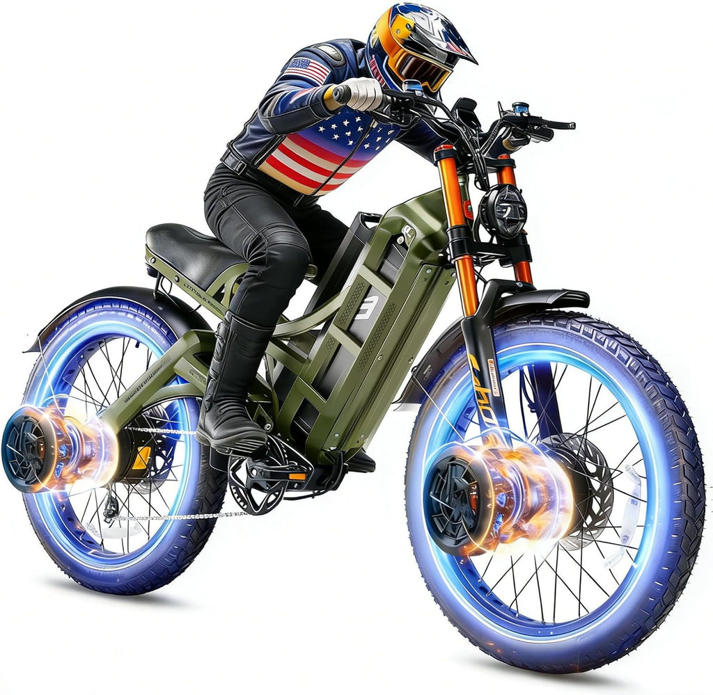 eAhora Romeo Pro 2 ebike-[2026 Latest] 46 MPH 4000W Dual Motor Ebike,52v 70Ah 200 Miles Long Range Electric Bike for Adults，26' Fat Tire Full Suspension Mountain Bike,Off-Road Fastest Electric Bike