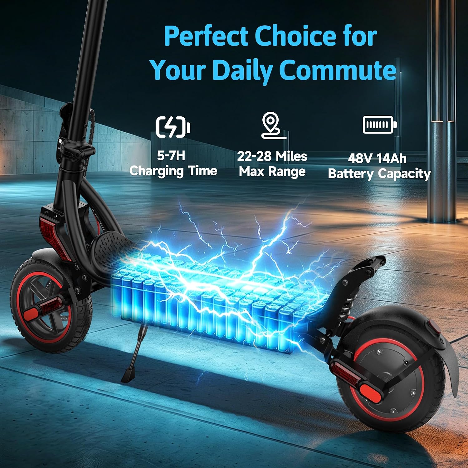 Electric Scooter, 500W/750W Powerful Motor, 22/25 MPH Top Speed & 23/28 Miles Range, 9.3'/10' Tires, Foldable Commuter Scooter for Adults and Teens with Dual Braking,Cruise Control,APP Control