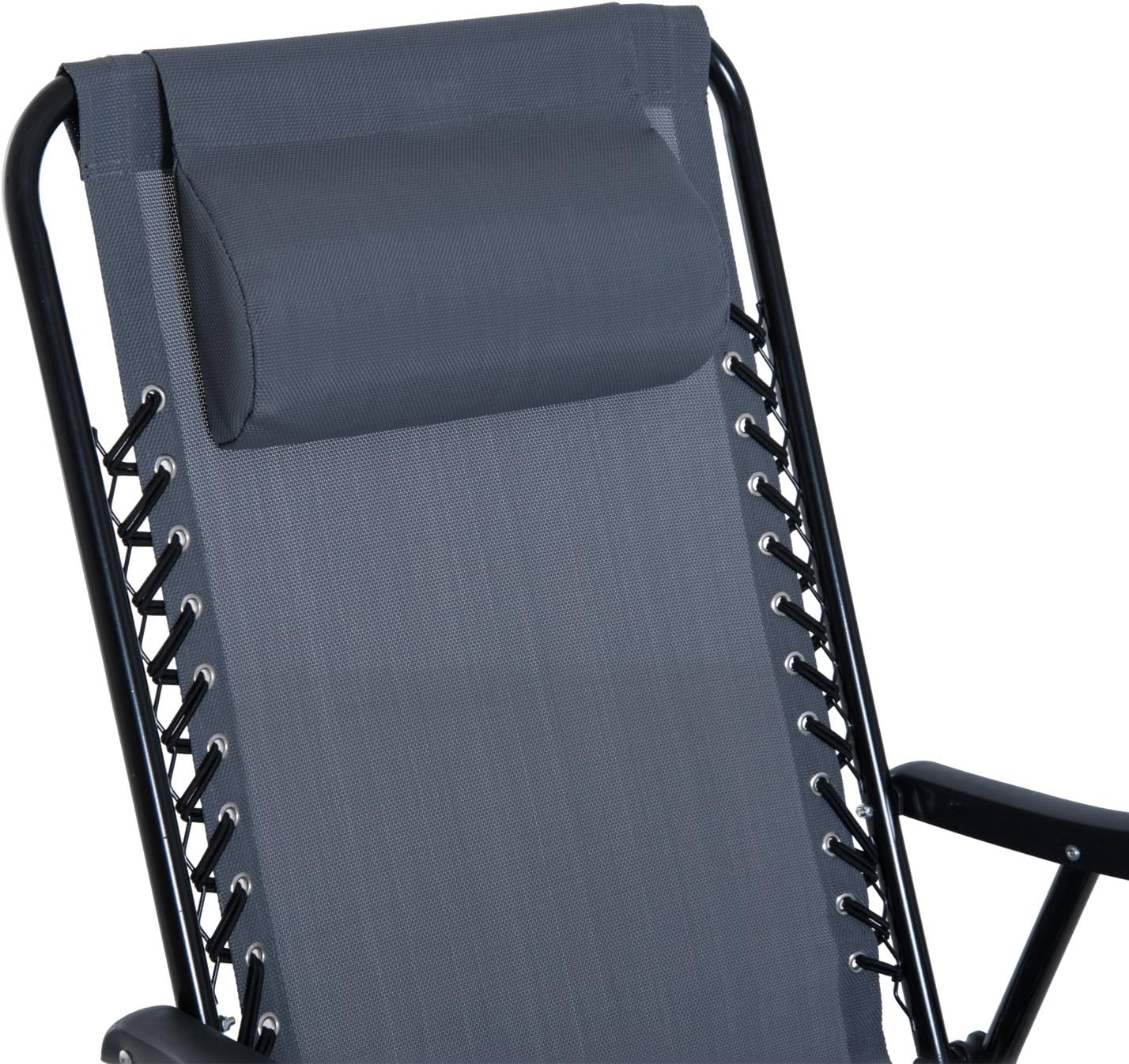 Outsunny 3 Piece Outdoor Rocking Bistro Set, Patio Folding Chair Table Set with Glass Coffee Table for Yard, Patio, Deck, Backyard, Grey