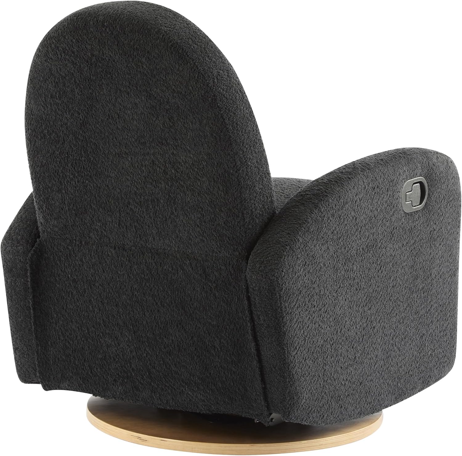 GDFStudio Swivel Glider Recliner Chair Nursery Rocker Recliner Chair with Boucle Upholstered High Back Single Seat Sofa Chair with Deep Seat Manual Nursing Reclining for Living Room, Black