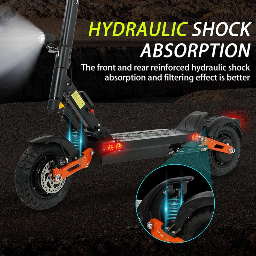 Electric Scooter Adults 1600/4000/6000W Motor 50 Miles Long Range & 40/45/50 MPH Top Speed 10' Off Road Tire Folding E-Scooter 60V/48V 20.8AH Battery Kick Scooter with Detachable Seat for Commuter