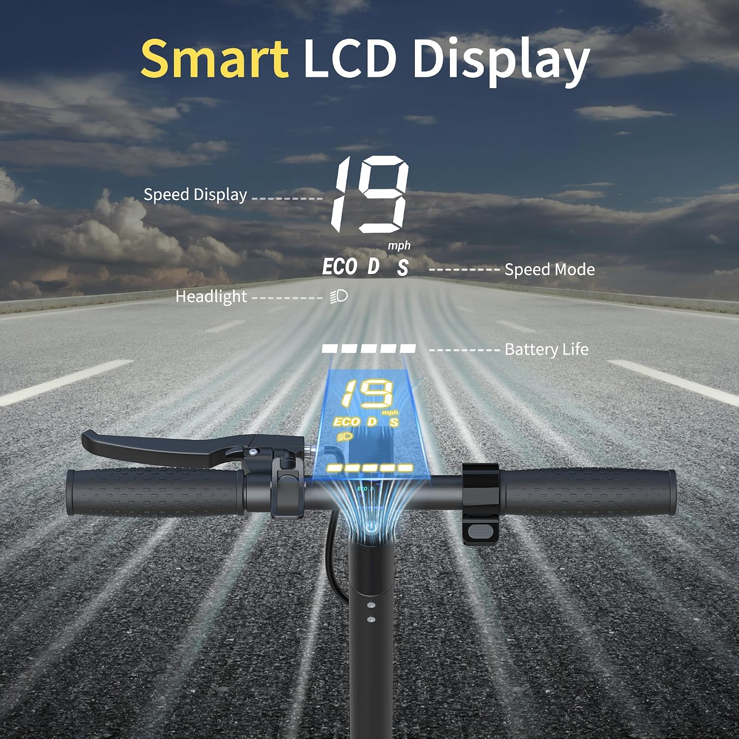 NAVIC Electric Scooter with Dual Suspension, 8.5'/10' Tires, 350W/500W Motor, 19/22 Mph, Max 22/25/27/49Miles Range, Foldable E Scooter for Adults with Braking, App Control