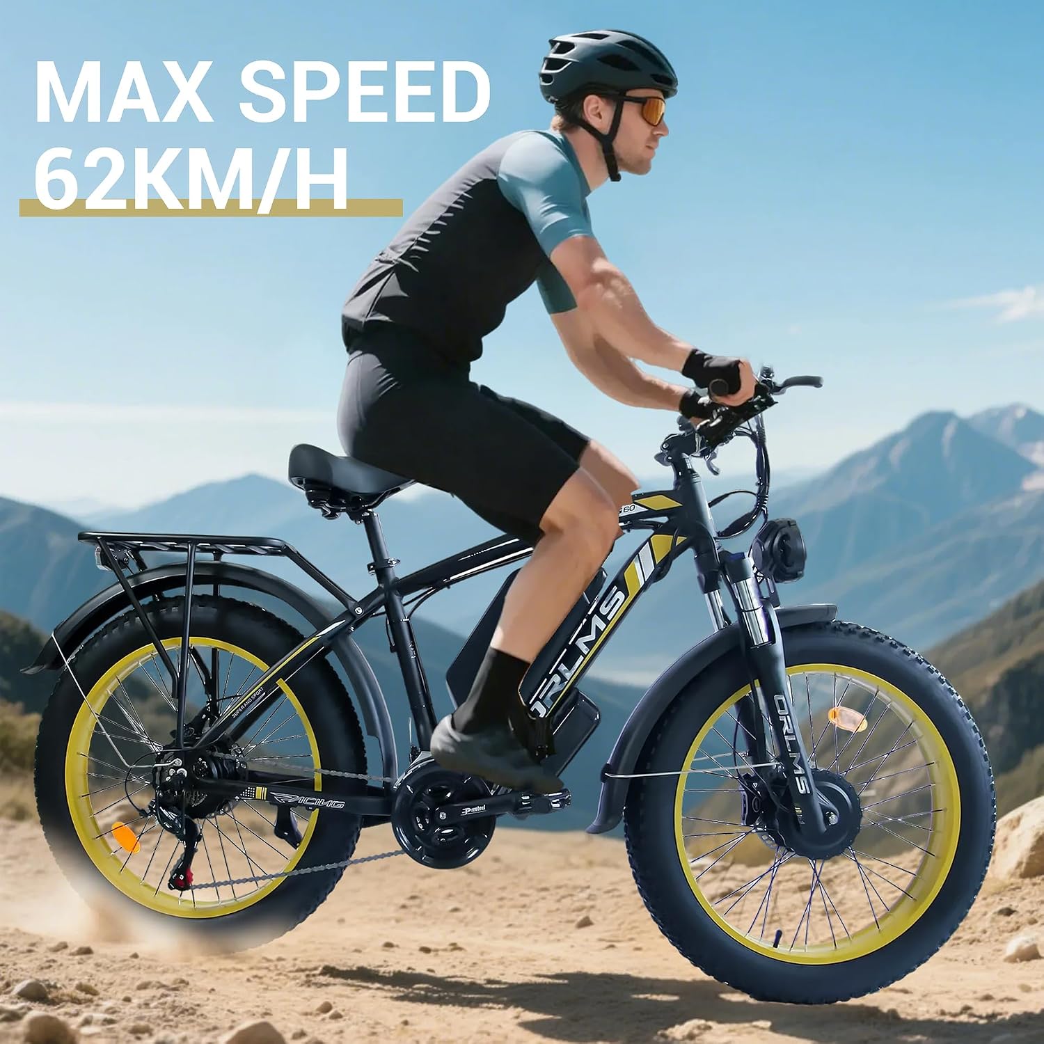 6000W Peak Dual Motor Electric Bike for Adults, 60V 25AH Battery, 45MPH & 100 Miles Range,21-Speed Full Suspension, 26' x 4.0' Fat Tire Off-Road E-Bike for All Terrain Snow Sand