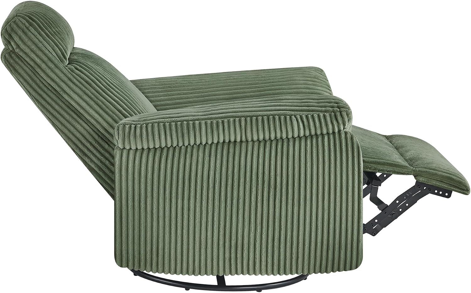 KISLOT Swivel Rocker Recliner for Adults, Corduroy 360 Degree Swivel Glider Recliner Manual 3-Position Adjustable Easy Assembly for Small Space Living Room Nursery Bedroom