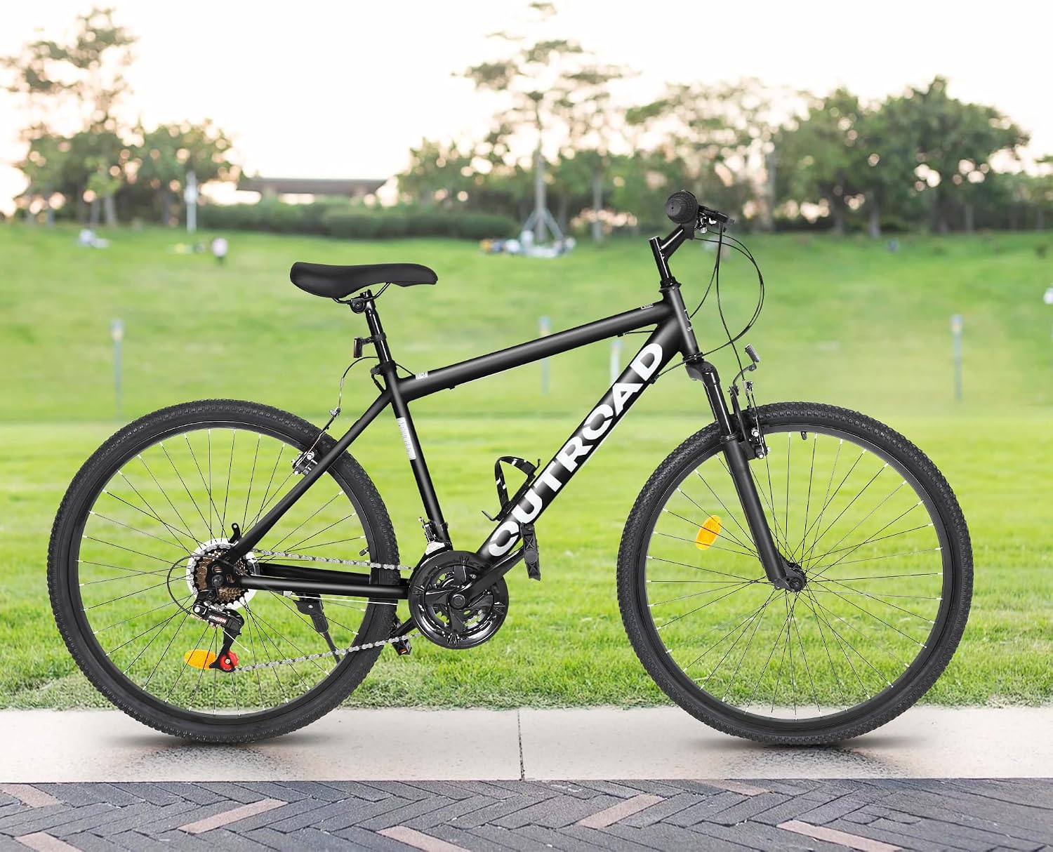 Betterland 26 Inch Mountain Bike with Adjustable Ergonomic Seat, 7/21 Speed Adult Bike with Dual V Brakes, Outdoor Cycling Bike with High Carbon Steel Frame and Front Suspension