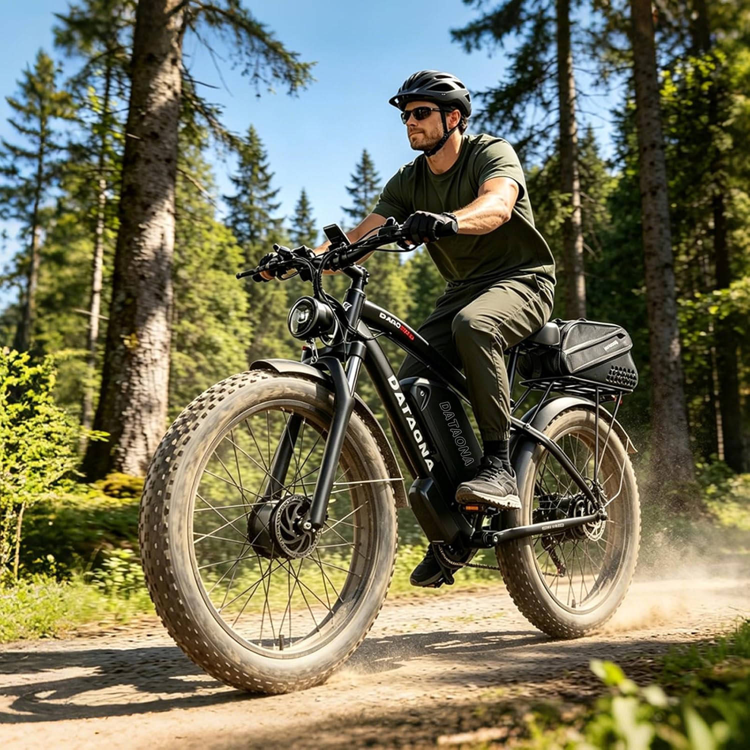 DATAONA 6500W Electric Bike for Adults: 45MPH Fast Dual Motor EBike, 24' 26' Fat Tire Electric Bike, 52V 32AH Battery Up to 100 Miles, Hydraulic Disc Brake E Bicycle for Mountain Off-Road Commuter