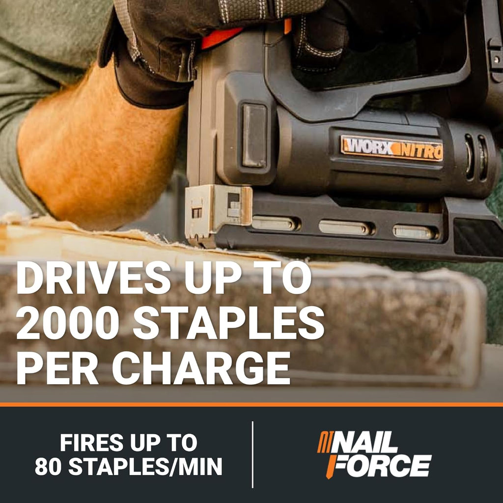 Worx Nitro WX843L 20V Power Share 3/8' Cordless Crown Stapler