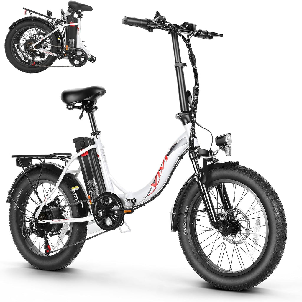 Vivi MT20UL Foldable Electric Bike 20' x3.0 Fat Tire Electric Bike with 48V 499.2WH Removable Battery, Peak 749W, Up to 50 Miles EBike, 7-Speed, 19.8MPH, Cruise Control, SGS Certified to UL2849