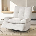 Nouhaus Swivel Rocking Chair Nursery, Oversized Glider Rocker Recliner Chairs w/Footrest, USB & Type-C Ports, Rocking Recliner Chair for Nursery, Living Room (Snooze Classic, Linen White)
