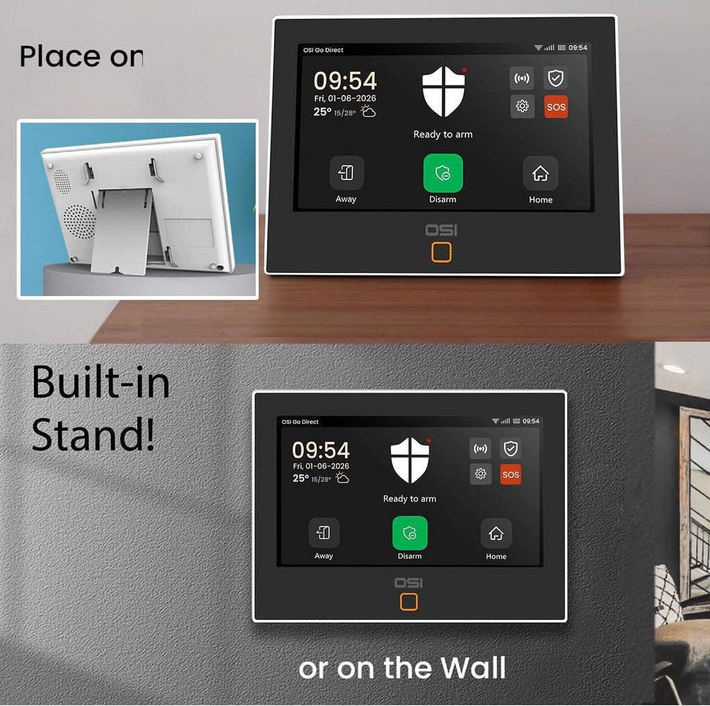 OSI Alarm System Gen 2 (4G), 11pc, DIY, Motion & Entry Sensors, Wireless Siren, Remotes, App & Alexa Compatible Self Monitor(No Monthly Fees) or Optional 24/7 Alarm Monitoring