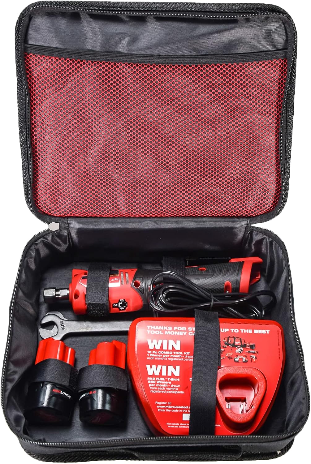 Milwaukee 2486-22 M12 FUEL 12V Straight DieGrinder Kit with (2) 2.0Ah Battery, Charger & Tool Bag