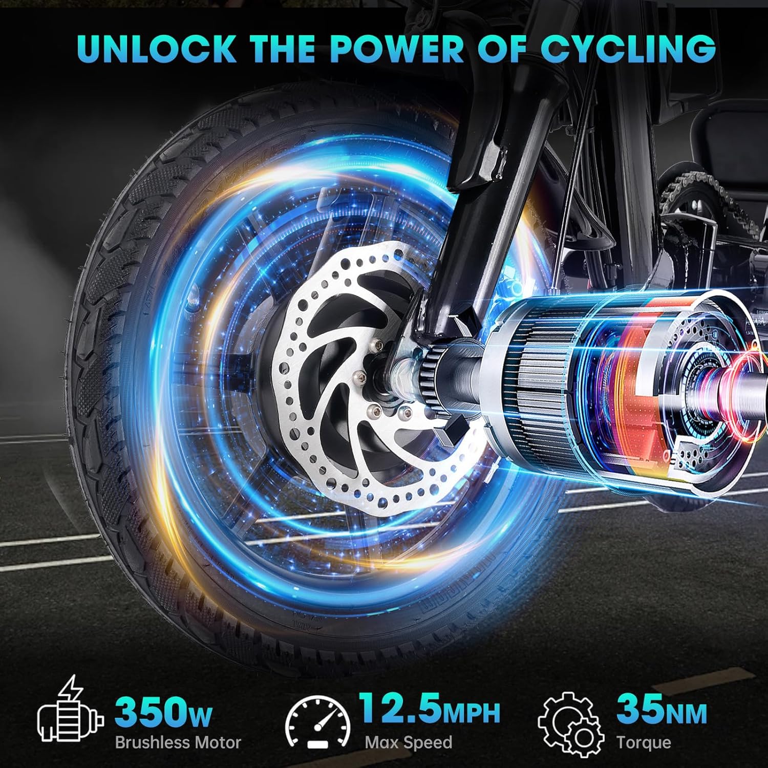 E Trike Electric Bike, 350W(Peak 500W) Brushless Motor Folding Trike, 2 Seats Ebike, 480Wh Removable Battery, Step-Thru 3 Wheel Electric Bicycle, Up to 45 Miles, Tricycle for Adults Parents