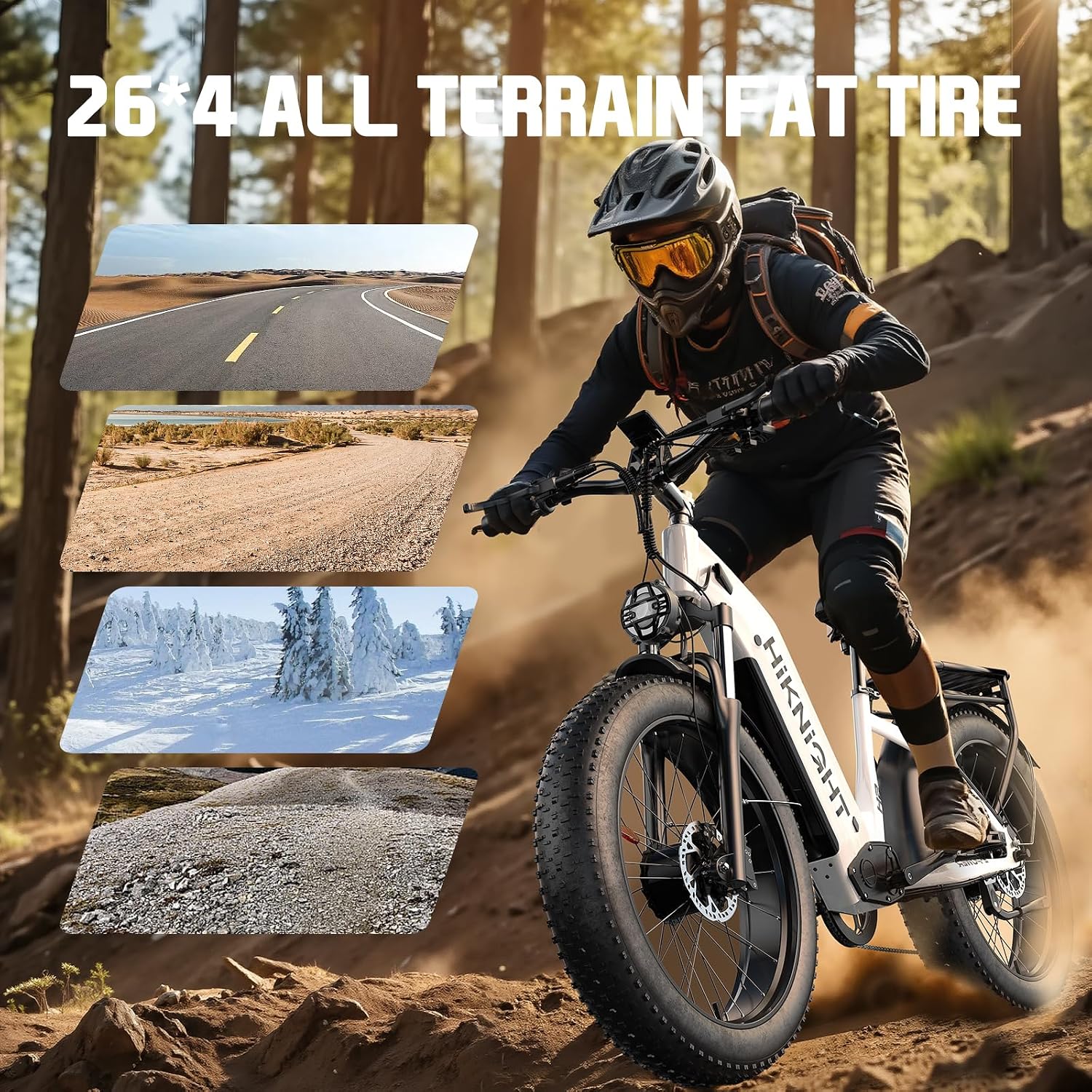 Dual Motor Ebike, 3000W Electric Bike for Adults, 52V 20Ah 26' Fat Tire Fast Ebike Max 38 Mph, up to 90 Miles, Off-Road Mountain E-Bike for Men Women, Step-Through Design