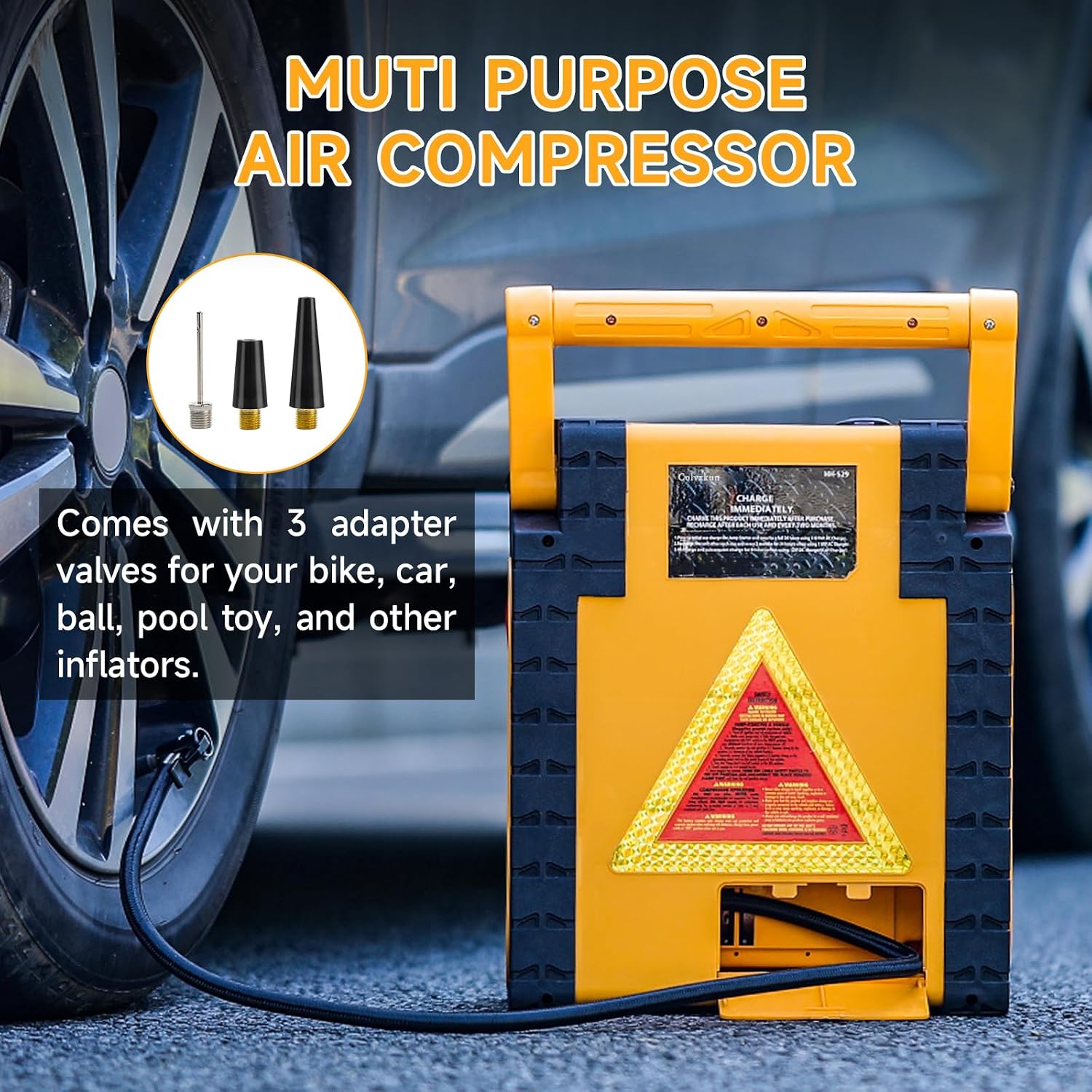 2000A Peak Car Battery Jump Starter with Air Compressor, All in One Heavy Duty 12V Battery Jump Box (All Gas 8.5L Diesel), Portable Power Station with 400W Inverter, AC/DC/USB Ports and LED Lights