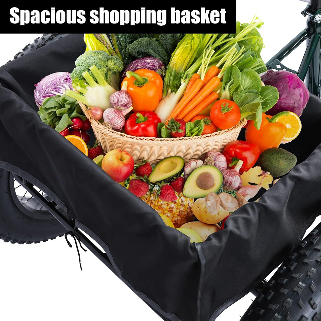 Tricycle for Adults, 20 Inch Fat Tire Trike for Adults, 7 Speed, Load Capacity 450lbs, 20' x 4' Tires 3 Wheel Bikes for Adult Tricycle Bike Cruiser, with Double Disc Brake, Shopping Basket