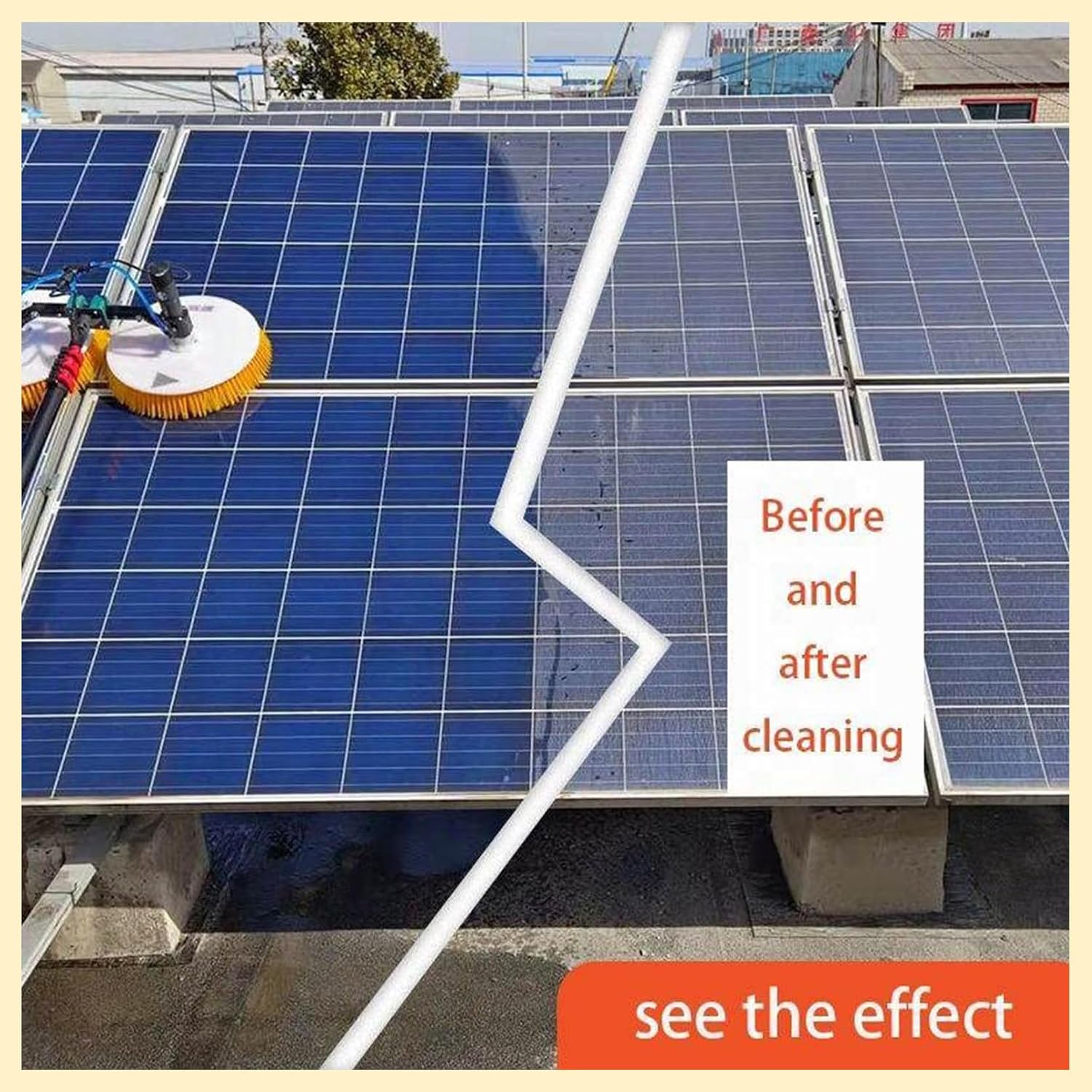 Special Roof Water Brush 7.5 M Solar Panel Cleaning Telescopic Pole, Electric Photovoltaic Panel Cleaner, Double Head Automatic Outdoor Cleaning Tools Window Cleaner